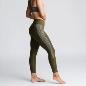 Zyia Active Olive Speckle Hi-Rise 7/8 24" Workout Exercise Leggings Size 6-8